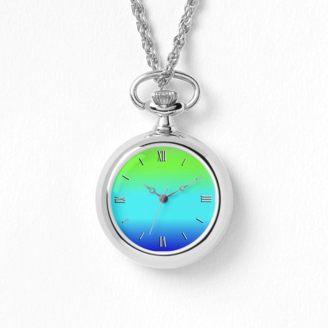 Reloj De Pulsera Gradiente verde, azul y turquesa (Anverso)