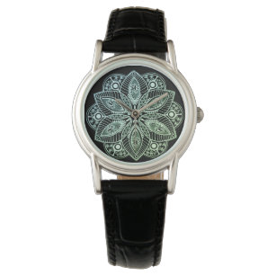 Reloj De Pulsera Gradiente verde tribal exótico Mandala