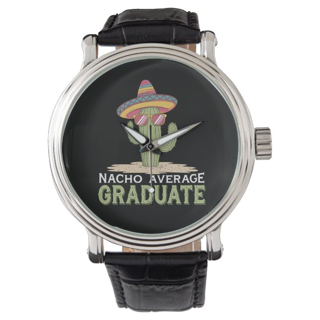Reloj De Pulsera Graduación de Cactus de Graduado Promedio de Nacho (Anverso)