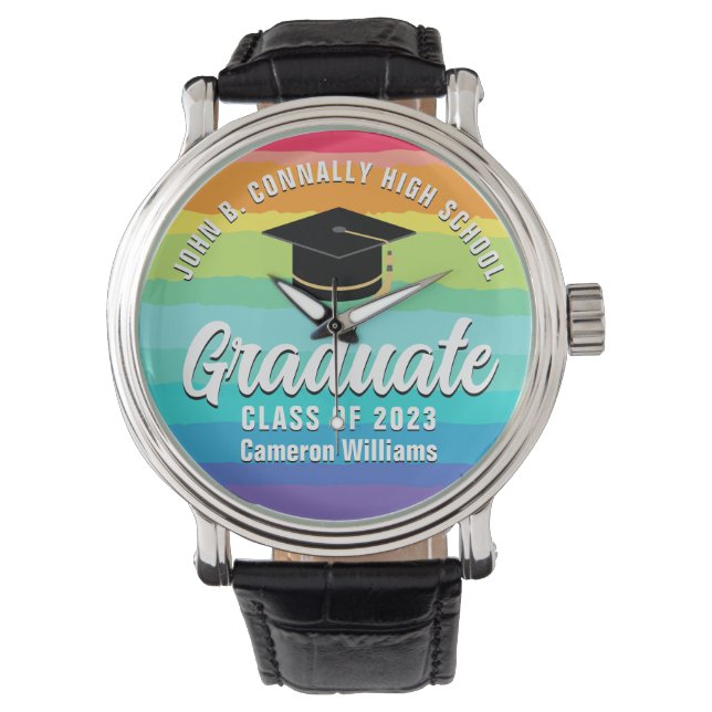 Reloj De Pulsera Graduación LGBTQ 2023 de Personalizado de Graduado (Anverso)