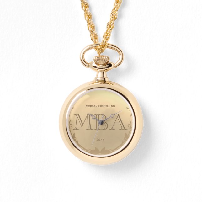Reloj De Pulsera Graduación MBA de Gold Grad Name (Anverso)