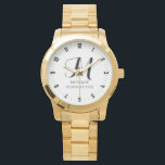 Reloj De Pulsera Graduación personalizada Clase Monograma año<br><div class="desc">Un simple regalo personalizado de reloj de graduación para ella,  que incluye un monograma inicial de escritura con el año de curso de graduación. Sencillo aspecto clásico.</div>