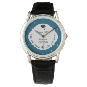Reloj De Pulsera Graduación refinada y dedicatoria del estilo azul