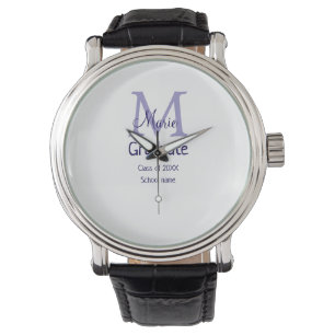 Reloj De Pulsera Graduado añadir nombre monograma púrpura simple mí