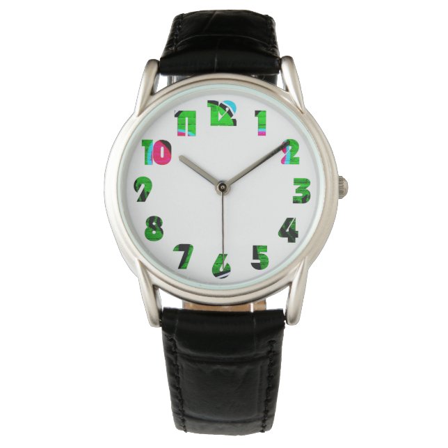 Reloj De Pulsera Graffiti 12 Número Vaca superpuesta (Anverso)