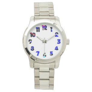 Reloj De Pulsera Graffiti 13 Número Superpuesto Mens Watch