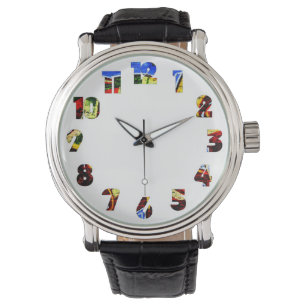 Reloj De Pulsera Graffiti 17 Número Tiempo superpuesto