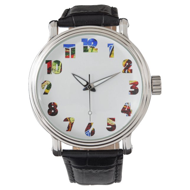 Reloj De Pulsera Graffiti 17 Número Tiempo superpuesto (Anverso)