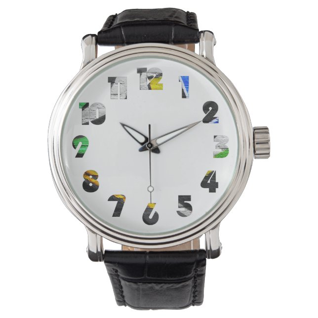 Reloj De Pulsera Graffiti 6 Número Vela superpuesta (Anverso)