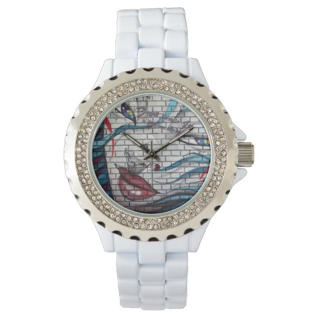 Reloj De Pulsera Graffiti Chica asiático (Anverso)