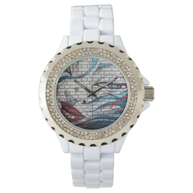 Reloj De Pulsera Graffiti Chica asiático (Anverso)
