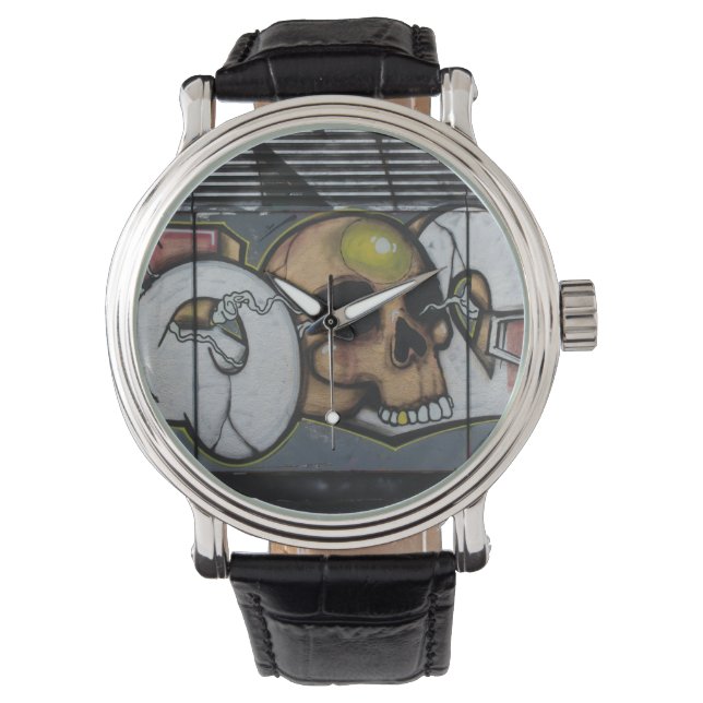 Reloj De Pulsera Graffiti Skull (Anverso)