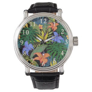 Reloj De Pulsera Gráfica de flor tropical Hawai Aloha