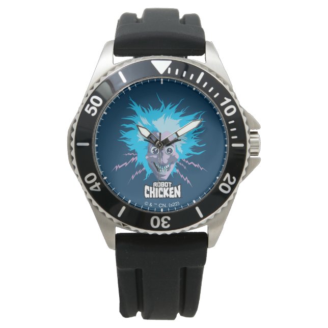 Reloj De Pulsera Gráfica de la cabeza del científico del pollo robo (Anverso)