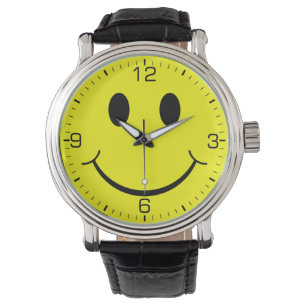 Reloj De Pulsera Gráfica feliz cara amarilla