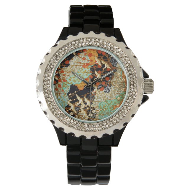 RELOJ DE PULSERA GRÁFICAS DE VOLACIÓN CON FLORES DE PRIMAVERA (Anverso)