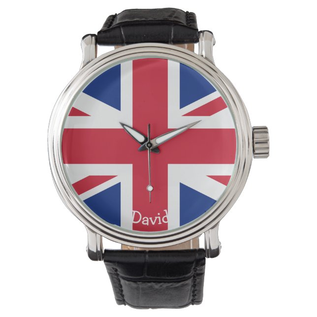 Reloj De Pulsera Gráfico de la bandera británica (Anverso)