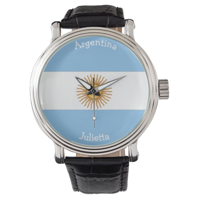 Reloj De Pulsera Gráfico de la bandera de Argentina (Anverso)