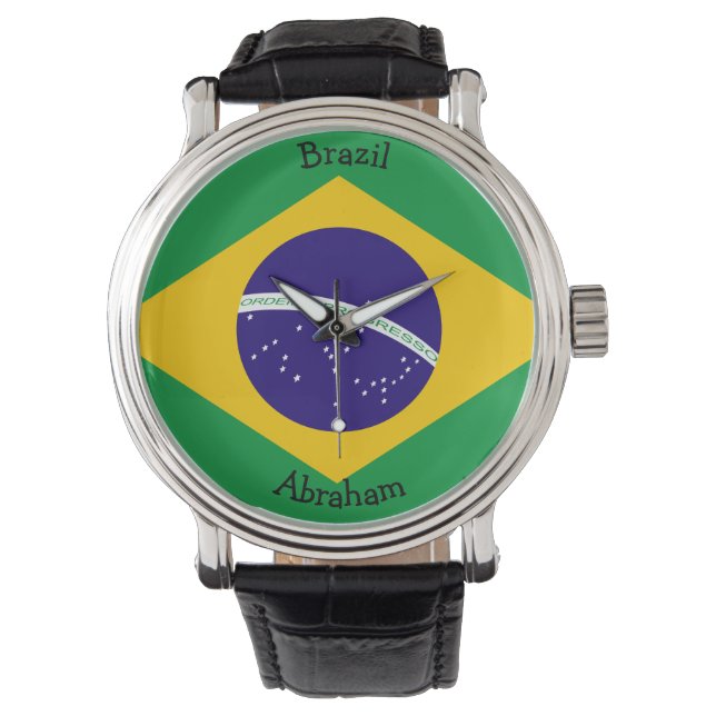 Reloj De Pulsera Gráfico de la bandera de Brasil (Anverso)