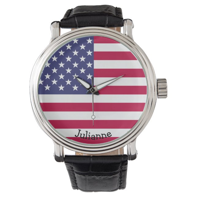 Reloj De Pulsera Gráfico de la bandera de Estados Unidos (Anverso)