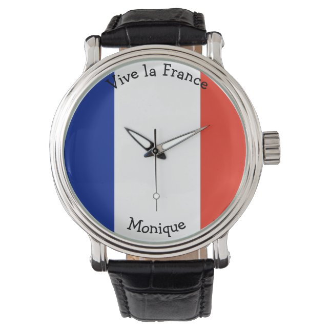 Reloj De Pulsera Gráfico de la bandera de Vive la Francia (Anverso)