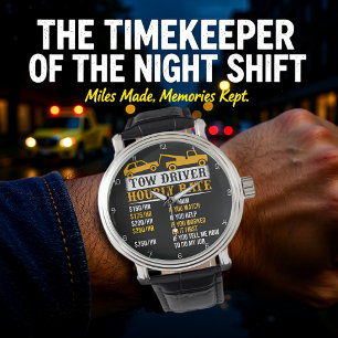 Reloj De Pulsera Gráfico de Tarifa por Hora de Conductor de Remolqu