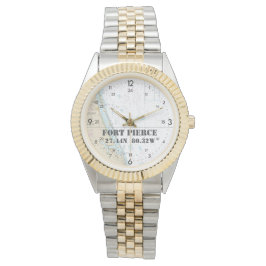 Reloj De Pulsera Gráfico naumático de Latitude Longitude Force Pier
