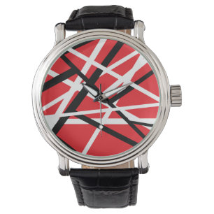 Reloj De Pulsera gráfico rojo, negro y blanco