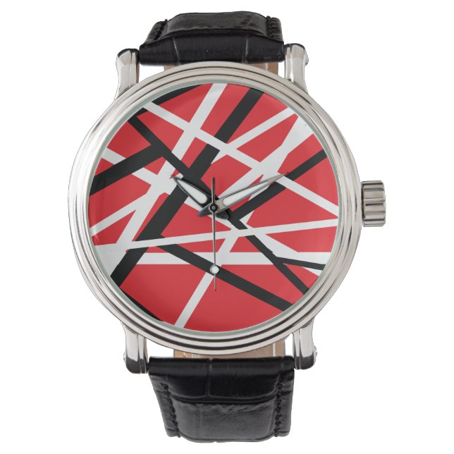 Reloj De Pulsera gráfico rojo, negro y blanco (Anverso)