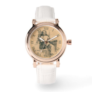 Reloj De Pulsera Gráficos de lápiz de dama sobre artesanía