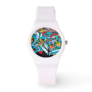 Reloj De Pulsera Grafiti en el metro urbano