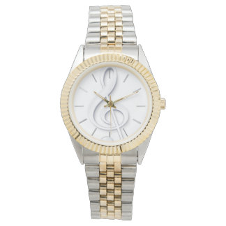 Reloj De Pulsera gran clave de música blanca