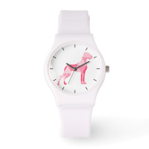 Reloj De Pulsera Gran Danés Poligonal Rosa