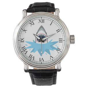 Reloj De Pulsera Gran dibujo animado del tiburón blanco