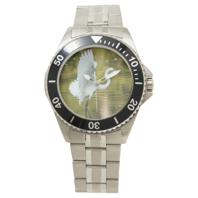 Reloj De Pulsera Gran Egret Blanco (Anverso)