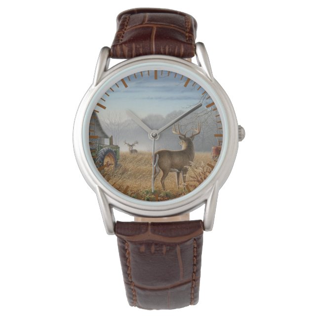 Reloj De Pulsera Gran Encuentro de Ciervos en la Granja (Anverso)