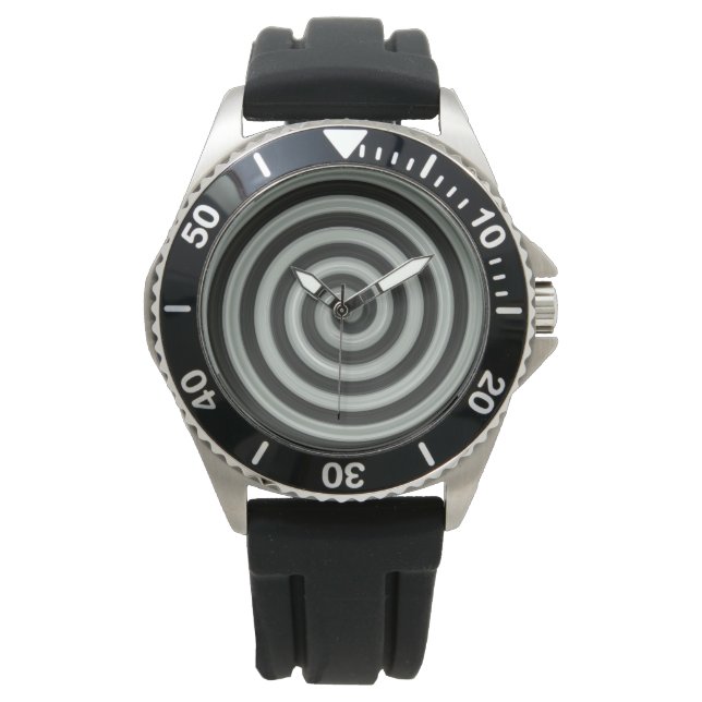 Reloj De Pulsera Gran espiral negra y blanca (Anverso)