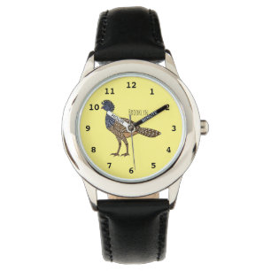 Reloj De Pulsera Gran ilustración de ave curasow de dibujos animado