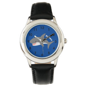 Reloj De Pulsera Gran ilustracion personalizado feliz de tiburón bl