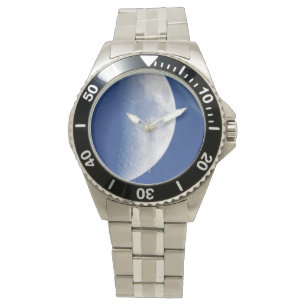 Reloj De Pulsera Gran media luna en el cielo azul