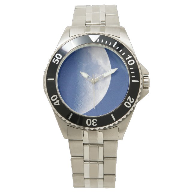 Reloj De Pulsera Gran media luna en el cielo azul (Anverso)