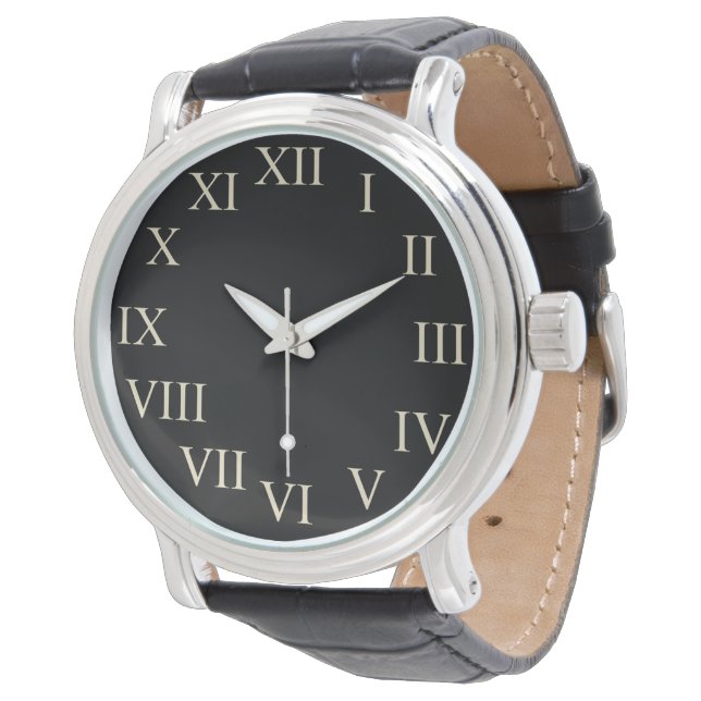 Reloj De Pulsera Gran negrita Retro Black Classic Watch (Angular)