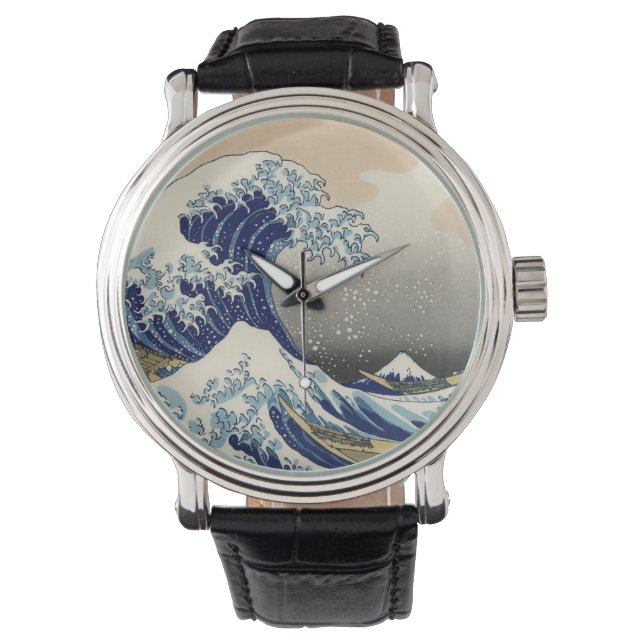 Reloj De Pulsera Gran ola de pintura japonesa Kanagawa (Anverso)