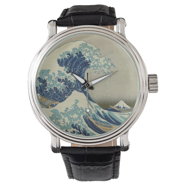 Reloj De Pulsera Gran ola frente a la costa de Kanagawa por Hokusai (Anverso)