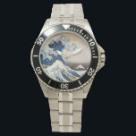 Reloj De Pulsera Gran ola, Hokusai, Ukiyo-e<br><div class="desc">Katsushika Hokusai (octubre o noviembre de 1760 - 10 de mayo de 1849) fue un artista japonés, pintor ukiyo-e y grabador del periodo Edo. En su tiempo, fue el principal experto japonés en pintura china. Nacido en Edo (ahora Tokio), Hokusai es más conocido como el autor de la serie de...</div>