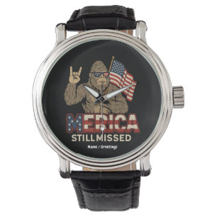Reloj De Pulsera Gran pie "Merica aún perdida" Patriota 4 de julio