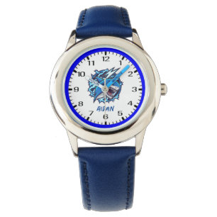 Reloj De Pulsera Gran tiburón blanco con relámpago