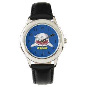 Reloj De Pulsera Gran tiburón blanco significa ilustracion personal