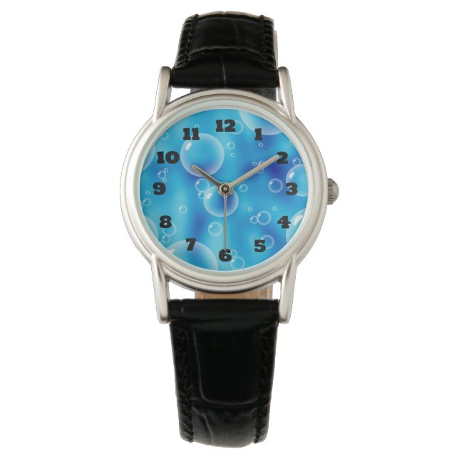 Reloj De Pulsera Grandes burbujas azules (Anverso)