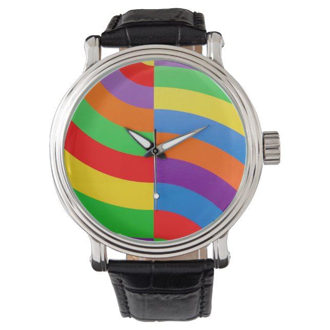 RELOJ DE PULSERA GRANDES CÍRCULOS DE RAINBOW DE GRASA (Anverso)